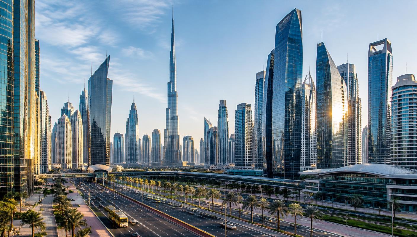 Unbranded modern UAE business district